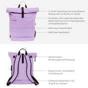 Diaper backpack Hugo - lilac