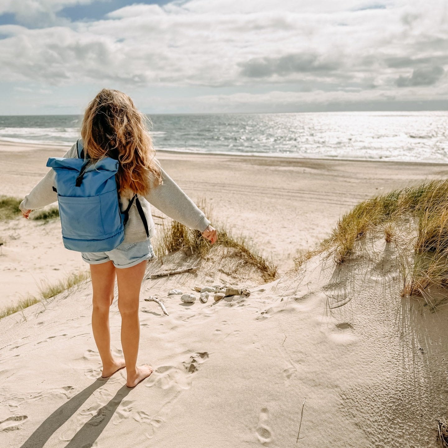 Familienrucksack Hugo in Dänemark. Großer Rucksack für den Familienurlaub. Nachhaltig, robust und fair produziert.