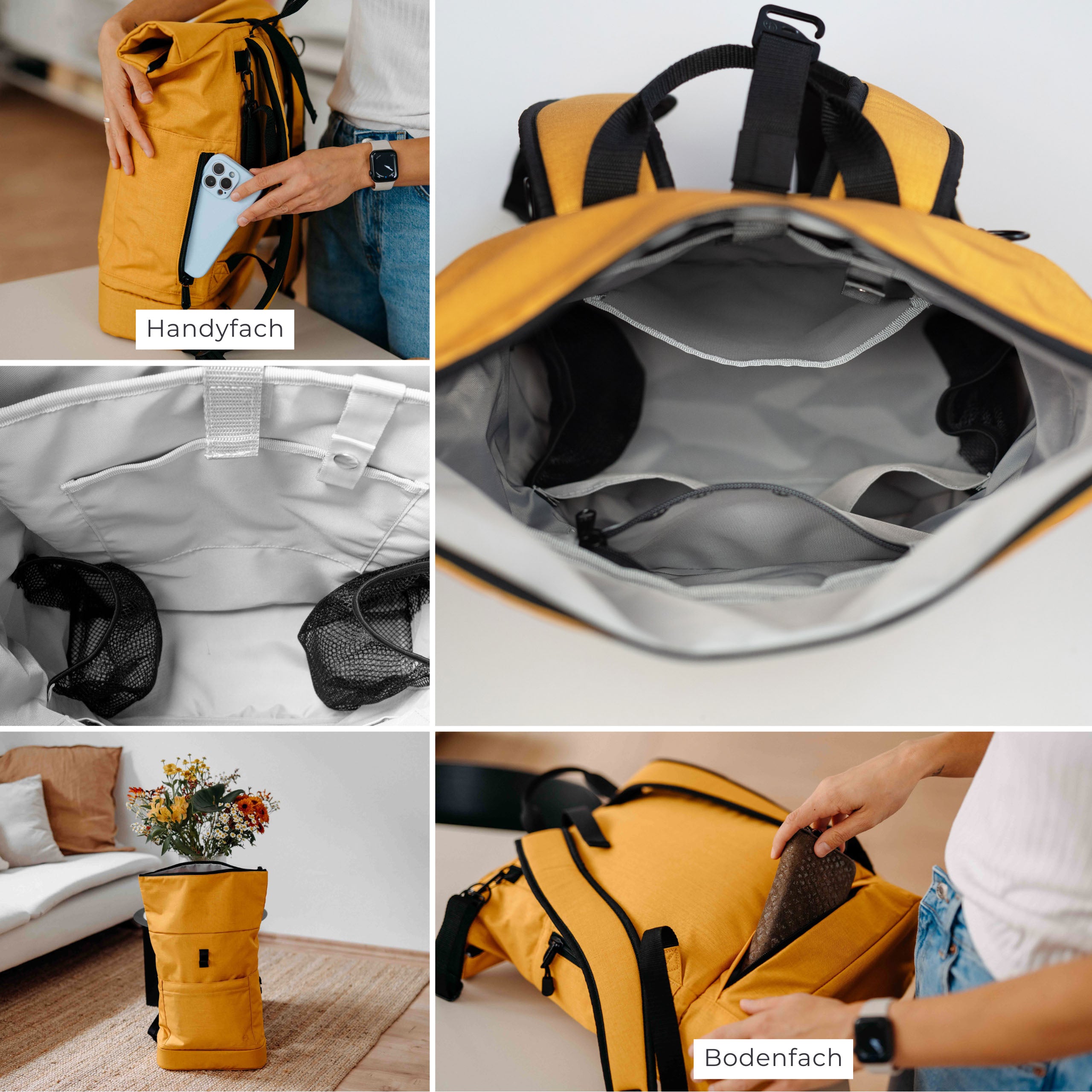 Diaper backpack Hugo - mustard