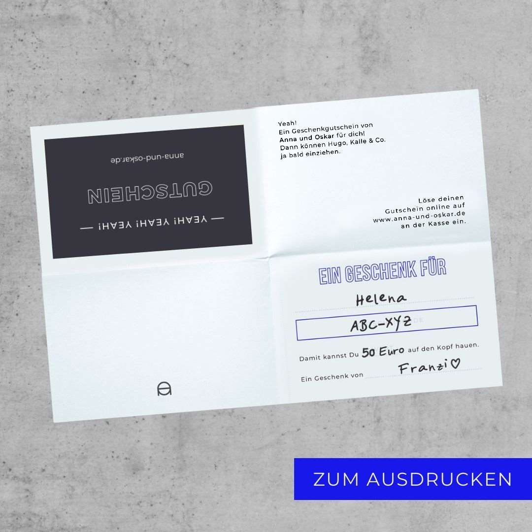 Gutschein Anna und Oskar Shop nachhaltig